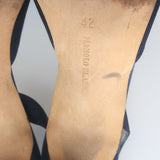 Manolo Blahnik Carolyne 90 Slingback Pumps Navy Satin Size 42