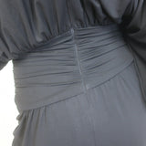 Alexandre Vauthier Ruched Jersey Dolman Sleeve Dress Black Stretch Crepe Size 36