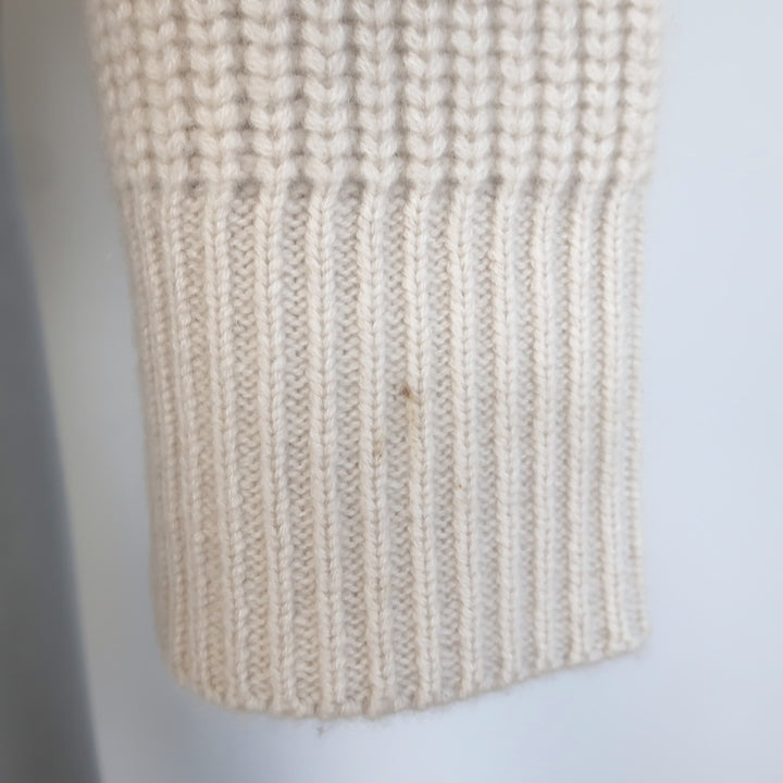 SABLYN Melissa Ribbed Cashmere V-Neck Cropped Sweater Cream Size Large