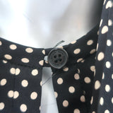 Nili Lotan Isla Tie-Neck Polka Dot Mini Dress Black/Ivory Silk Satin Size Medium