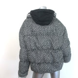 Chanel 20N Coco Neige Tweed Down Puffer Jacket Black/White Size 42 NEW