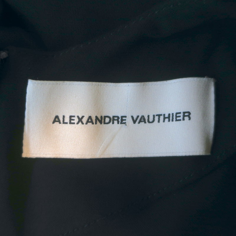Alexandre Vauthier Ruched Jersey Dolman Sleeve Dress Black Stretch Crepe Size 36