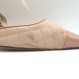 Manolo Blahnik Irie Cap Toe Slingback Pumps Nude Quilted Leather Size 42