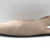 Hermes Gina Pointed Toe Slingback Flats Nude Suede Size 38.5