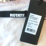 Rotate Birger Christensen Puff Sleeve Sequin Midi Dress Silver Size 34 NEW