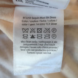 Rotate Birger Christensen Puff Sleeve Sequin Midi Dress Silver Size 34 NEW