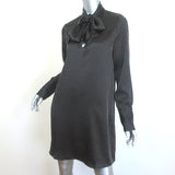 Nili Lotan Isla Tie-Neck Polka Dot Mini Dress Black/Ivory Silk Satin Size Medium