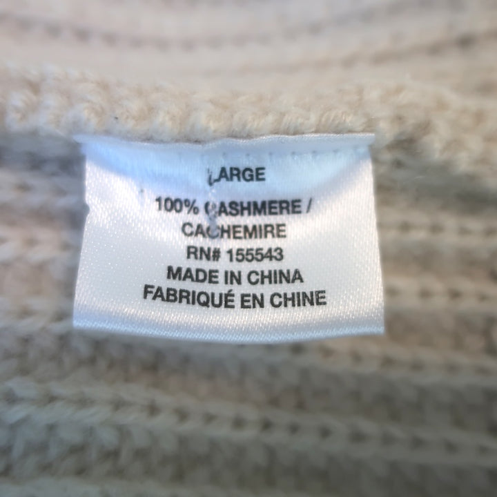 SABLYN Melissa Ribbed Cashmere V-Neck Cropped Sweater Cream Size Large