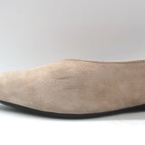 Hermes Gina Pointed Toe Slingback Flats Nude Suede Size 38.5