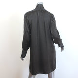 Nili Lotan Isla Tie-Neck Polka Dot Mini Dress Black/Ivory Silk Satin Size Medium