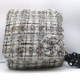 Chanel Tweed Camellia Large Messenger Bag Gray/Black