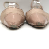 Manolo Blahnik Irie Cap Toe Slingback Pumps Nude Quilted Leather Size 42