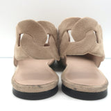 Hermes Gina Pointed Toe Slingback Flats Nude Suede Size 38.5