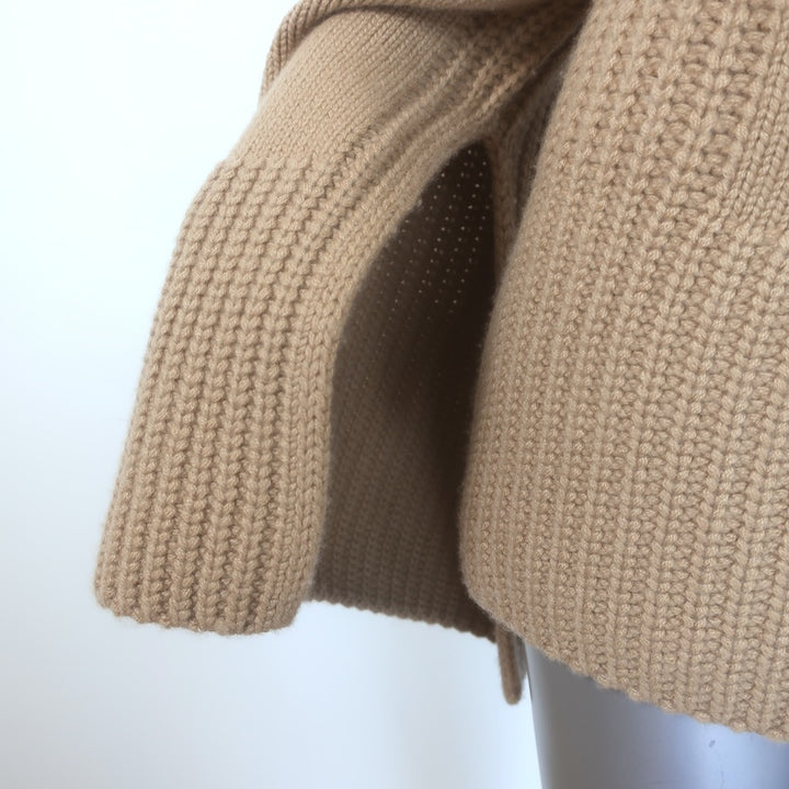 LouLou Studio Votna Cashmere Open-Sleeve Sweater Camel Size Small