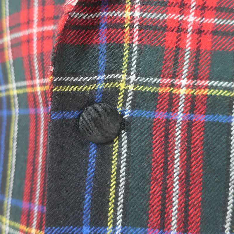D&amp;G Dolce &amp; Gabbana Tartan Plaid Blazer Red/Black Wool-Blend Size 50