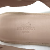 Hermes Gina Pointed Toe Slingback Flats Nude Suede Size 38.5