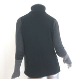 Vince Tri-Colorblock Turtleneck Sweater Black/Charcoal Size Extra Small