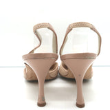 Manolo Blahnik Irie Cap Toe Slingback Pumps Nude Quilted Leather Size 42