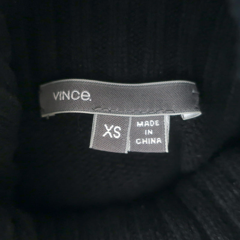 Vince Tri-Colorblock Turtleneck Sweater Black/Charcoal Size Extra Small