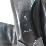Louis Vuitton Thigh High Flat Boots Black & White Leather Size 38