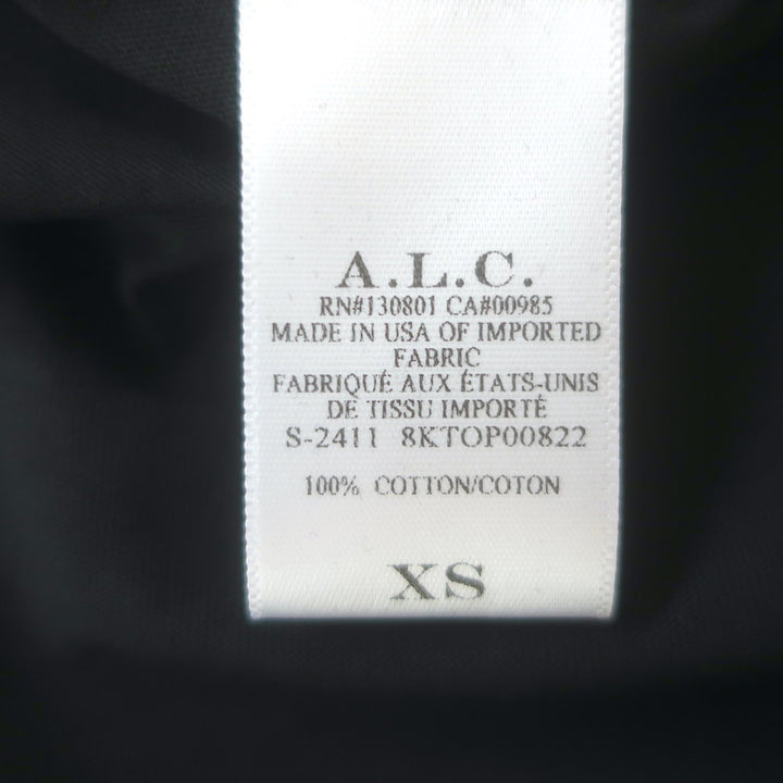 A.L.C. Alice One-Shoulder Tee Black Cotton Jersey Size Extra Small NEW