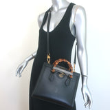 Gucci Diana Medium Tote Black Leather Bamboo-Handle Crossbody Bag