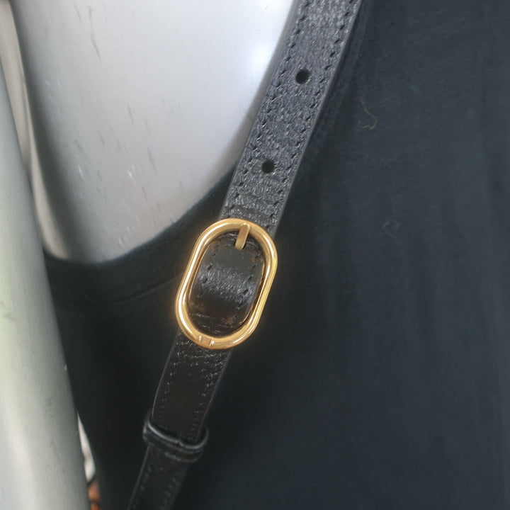 Gucci Diana Medium Tote Black Leather Bamboo-Handle Crossbody Bag