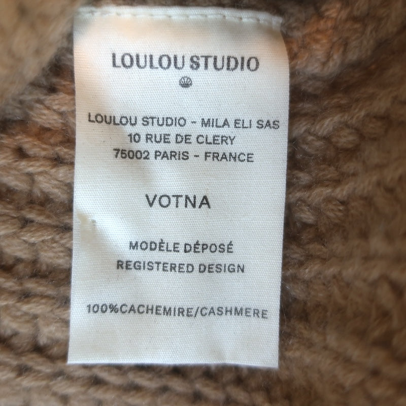 LouLou Studio Votna Cashmere Open-Sleeve Sweater Camel Size Small