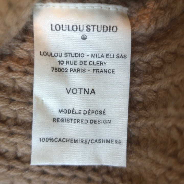 LouLou Studio Votna Cashmere Open-Sleeve Sweater Camel Size Small