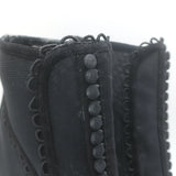 Dolce & Gabbana Suede-Trimmed Mesh Peep Toe Ankle Boots Black Size 38