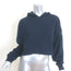 Alo Yoga Muse Hoodie Navy Ribbed Knit Size Extra Small Pullover Sweatshirt