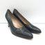 Salvatore Ferragamo Croc-Embossed Pumps Black Leather Size 11 Pointed Toe Heels