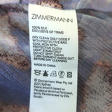 Zimmermann Botanica Tie-Neck Blouson Sleeve Dress Purple Floral Chiffon Size 1