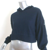 Alo Yoga Muse Hoodie Navy Ribbed Knit Size Extra Small Pullover Sweatshirt
