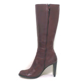 Costume National Knee High Boots Bordeaux Leather Size 40