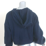 Alo Yoga Muse Hoodie Navy Ribbed Knit Size Extra Small Pullover Sweatshirt