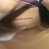 Costume National Knee High Boots Bordeaux Leather Size 40