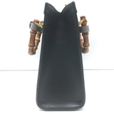 Gucci Diana Medium Tote Black Leather Bamboo-Handle Crossbody Bag