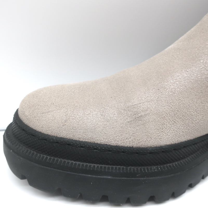 Brunello Cucinelli Monili-Embellished Chelsea Boots Taupe Leather Size 40