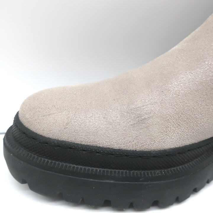 Brunello Cucinelli Monili-Embellished Chelsea Boots Taupe Leather Size 40