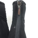 Dolce & Gabbana Suede-Trimmed Mesh Peep Toe Ankle Boots Black Size 38