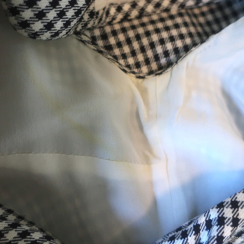 Christian Dior Houndstooth Check Belted Sheath Dress Black/White Size 38/Small