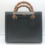 Gucci Diana Medium Tote Black Leather Bamboo-Handle Crossbody Bag