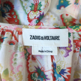 Zadig & Voltaire Reens Butterfly Dress Ecru Ruffled Silk Size Small