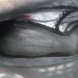 Dolce & Gabbana Suede-Trimmed Mesh Peep Toe Ankle Boots Black Size 38