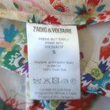 Zadig & Voltaire Reens Butterfly Dress Ecru Ruffled Silk Size Small