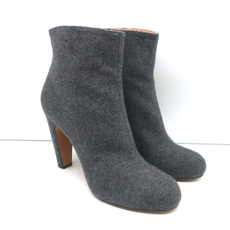 Maison Margiela Ankle Boots Gray Felt Size 41 High Heel Booties