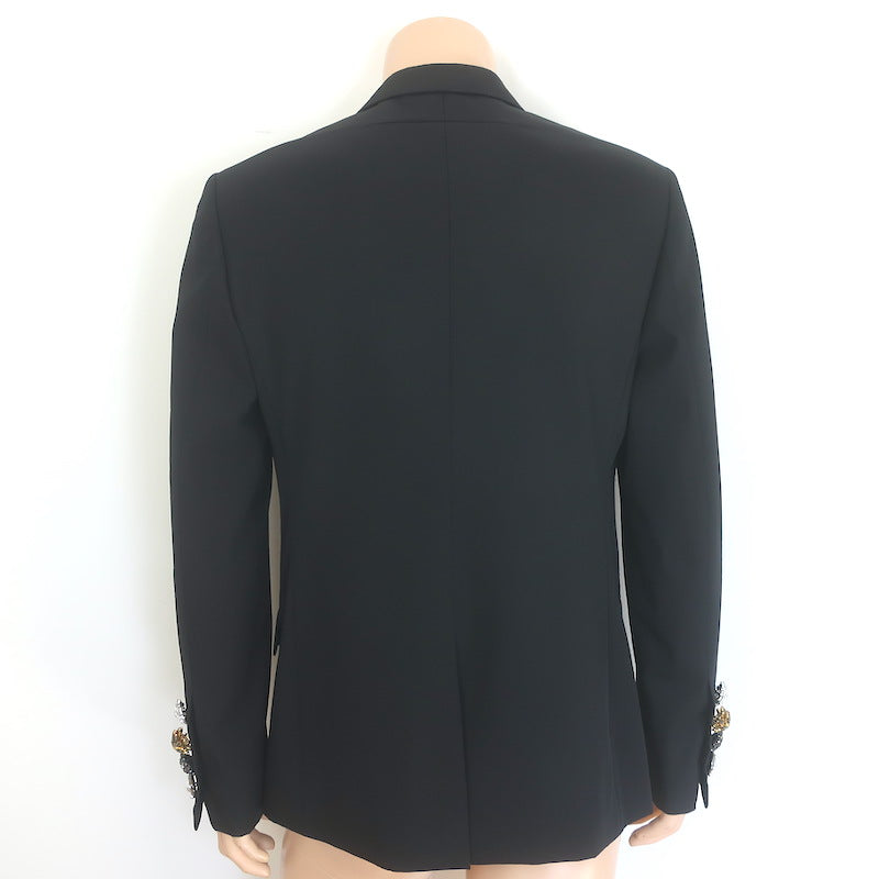 Givenchy Richardo Tischi 2017 Crystal-Button Blazer Black Size 50 Two-Button Jacket