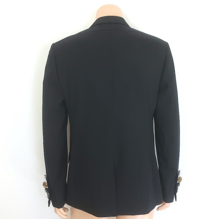 Givenchy Richardo Tischi 2017 Crystal-Button Blazer Black Size 50 Two-Button Jacket
