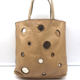 Prada Small Mirror Tote Bag Beige Leather